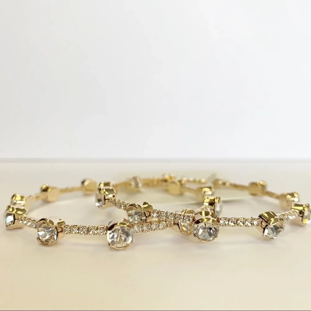 Gold Jeweled Flexi-Hoop Earrings